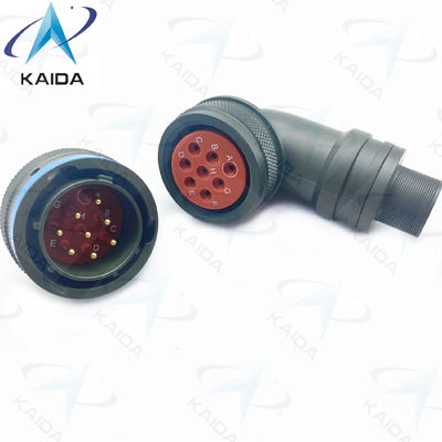 Miniatuurconnector MIL-DTL-26482 Serie I met Olijfgroene Cadmium Schelp Afwerking 90 graden Plug PT08E16-8P 8 Mannelijke Pins