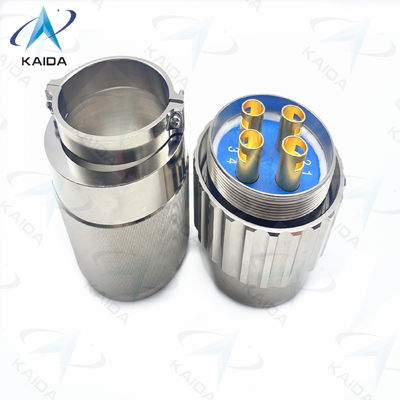 Circulaire elektrische connector van de Y50DX-serie Aluminium, elektrostatische nikkel stekker 4 contacten.Y50DX-D404TJ2