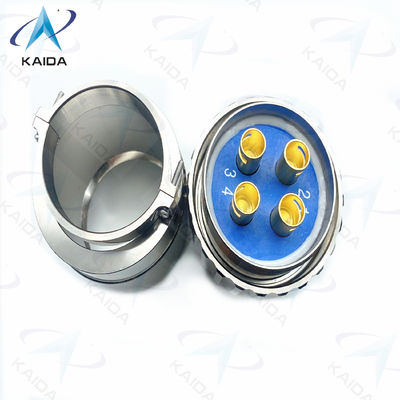 Circulaire elektrische connector van de Y50DX-serie Aluminium, elektrostatische nikkel stekker 4 contacten.Y50DX-D404TJ2