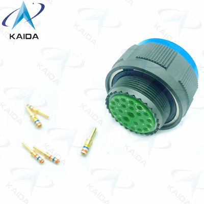 500V Olijfgroen Cadmium MIL-DTL-38999 Series 3 Crimp Gold Contacten 23 Mannelijke Pins D38999/26WE99PN.8D Series