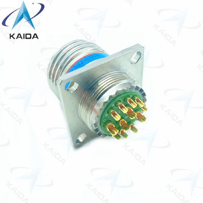 Gedrukt 12-contact goud afwerking receptacle connector voor 500V soldeer koper legering D38999/20KD97PN-H roestvrij staal