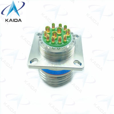 Gedrukt 12-contact goud afwerking receptacle connector voor 500V soldeer koper legering D38999/20KD97PN-H roestvrij staal