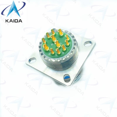 Gedrukt 12-contact goud afwerking receptacle connector voor 500V soldeer koper legering D38999/20KD97PN-H roestvrij staal