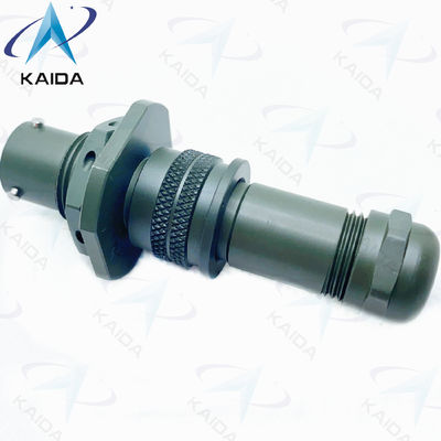 Miniatuurconnector van aluminiumlegering met 4 soldeercontacten Olijfgroen Cadmium Afwerking MS3114M8-4SN Hermetische achterkant