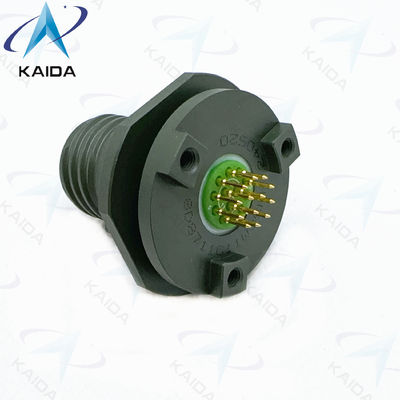 8D-serie 500-cycli Recceptacle kort pcb-staart. 8D8711C11W35PN Olijfgroen Cadmium.Double Flange Jam Nut Receptacle