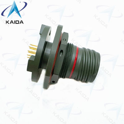 8D-serie 500-cycli Recceptacle kort pcb-staart. 8D8711C11W35PN Olijfgroen Cadmium.Double Flange Jam Nut Receptacle