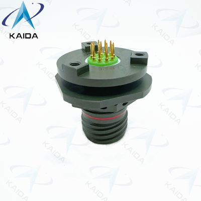 8D-serie 500-cycli Recceptacle kort pcb-staart. 8D8711C11W35PN Olijfgroen Cadmium.Double Flange Jam Nut Receptacle