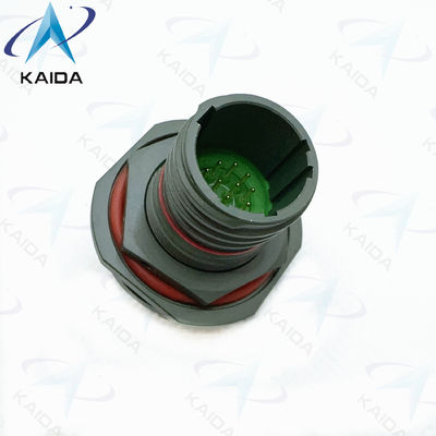 8D-serie 500-cycli Recceptacle kort pcb-staart. 8D8711C11W35PN Olijfgroen Cadmium.Double Flange Jam Nut Receptacle
