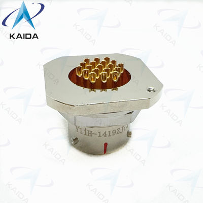 Circulaire receptacle met Y11P-serie aluminium pinnen voor PCB-montage met lage stroom Y11H-1419ZJ14. Hermetische receptacle.