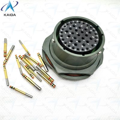 Crimp Contact Type MIL-DTL-38999 Serie I Voor 500V Spanningsbeoordeling Toepassingen JY27468T25B43SN Olijfgroen Cadmium Jam Nut Receptacle