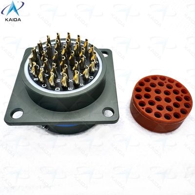 500V MIL-DTL-26482 Serie I Aluminium legering Shell Connector Duurzaam voor industriële MS3112E18-32PN Vierkant flenstervat