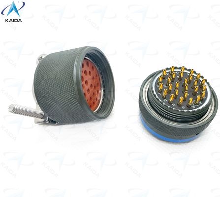 Type aansluiting Miniatuur aansluiting MIL-DTL-26482 Serie I Geslachtsstop met rechte kabelklem.MS3116F20-27PN