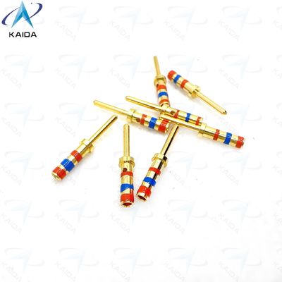 D38999 Serie koperlegering contact met goud plating die voldoet aan de eisen van de klant. M39029/58-363. 20# Pin contact. Kleurbanden met Oranje - Blauw - Oranje