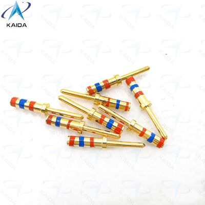 D38999 Serie koperlegering contact met goud plating die voldoet aan de eisen van de klant. M39029/58-363. 20# Pin contact. Kleurbanden met Oranje - Blauw - Oranje