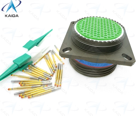 500V Spanningsclassificatie MIL-DTL-38999 Serie Ⅲ Gouden Contactafwerking voor Prestaties. Composiet Behuizing Olijfgroen Cadmium. D38999/20MJJ35SN 128 Vrouwelijke Pinnen