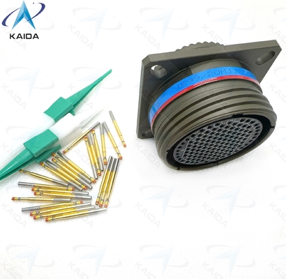 500V Spanningsclassificatie MIL-DTL-38999 Serie Ⅲ Gouden Contactafwerking voor Prestaties. Composiet Behuizing Olijfgroen Cadmium. D38999/20MJJ35SN 128 Vrouwelijke Pinnen