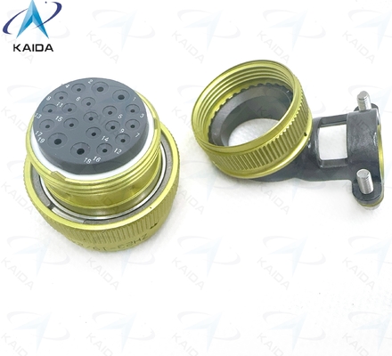 ZH23 Serie Ronde Elektrische Connector Geanodiseerde Aluminium Behuizing voor Industriële Toepassingen。ZH23-19/24P-8-B met Elleboog Kabelklem.