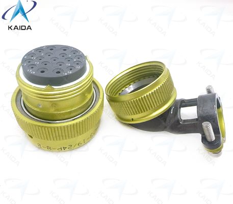ZH23 Serie Ronde Elektrische Connector Geanodiseerde Aluminium Behuizing voor Industriële Toepassingen。ZH23-19/24P-8-B met Elleboog Kabelklem.