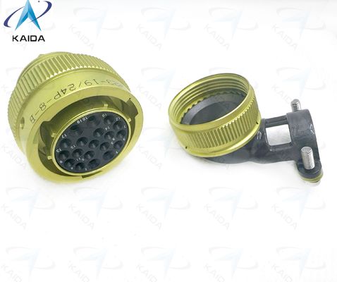 ZH23 Serie Ronde Elektrische Connector Geanodiseerde Aluminium Behuizing voor Industriële Toepassingen。ZH23-19/24P-8-B met Elleboog Kabelklem.