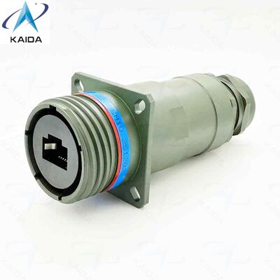 RoHS-compliant RJFTV62APEM1G RJ45 contactconnector.IP68 backshell, metalen klier.Aluminiumschelp - Olijftrap Cadmium Plating