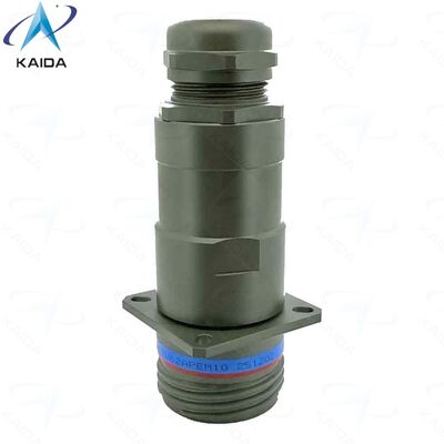 RoHS-compliant RJFTV62APEM1G RJ45 contactconnector.IP68 backshell, metalen klier.Aluminiumschelp - Olijftrap Cadmium Plating