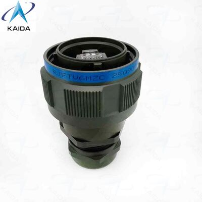 RJFTV6MG Olijfgroen Cadmium Afwerking. Stekker met Metalen Kabelwartel. Tri Start Schroefkoppeling (MIL-DTL-38999 serie III type) met anti-ontkoppelingsmechanisme - Shell maat 19