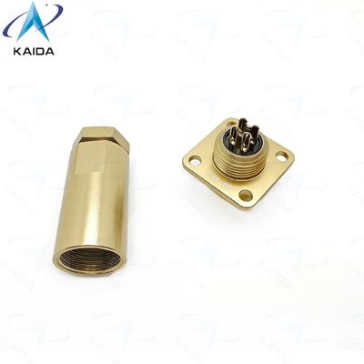 Vierkante flensconnector PC-4ZJ, connector uit de PC-serie, Russische standaardconnector. PC4ZB. Aluminiumlegering, verchroomde afwerking