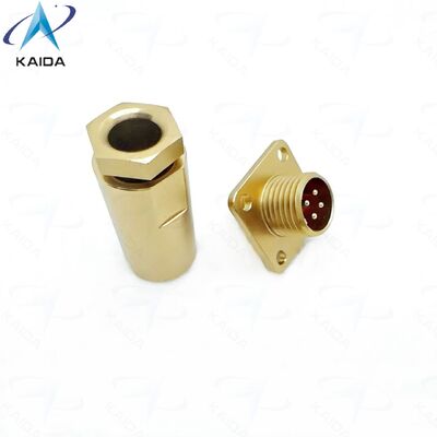 Vierkante flensconnector PC-4ZJ, connector uit de PC-serie, Russische standaardconnector. PC4ZB. Aluminiumlegering, verchroomde afwerking