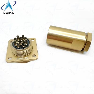 PC Serie Russische Standaard Connector PC-10ZJ 10 Contacten Vierkante Flens Connector. Aluminiumlegering, Verchromde Afwerking. PC-10ZB.