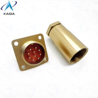 PC Serie Russische Standaard Connector PC-10ZJ 10 Contacten Vierkante Flens Connector. Aluminiumlegering, Verchromde Afwerking. PC-10ZB.