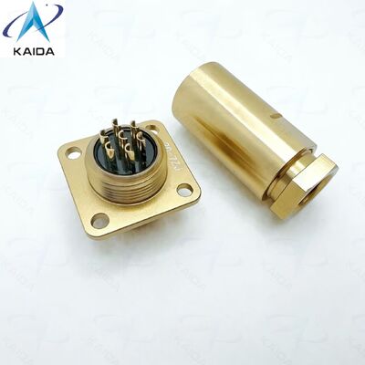 Russian Standard PC Series Connectors.PC7ZJ 7 Contacts Square Flange Receptacle.Aluminum Alloy, Chromated Finish.PC-7ZB.