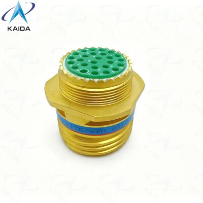 Brons gepassiveerde MIL DTL 38999 serie III connector.TV01.D38999/21TE26SN.Invoeging van 17-26.26 vrouwelijke pinnen.