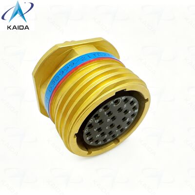 Brons gepassiveerde MIL DTL 38999 serie III connector.TV01.D38999/21TE26SN.Invoeging van 17-26.26 vrouwelijke pinnen.