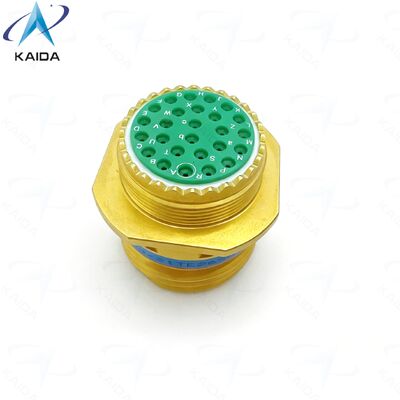 Brons gepassiveerde MIL DTL 38999 serie III connector.TV01.D38999/21TE26SN.Invoeging van 17-26.26 vrouwelijke pinnen.