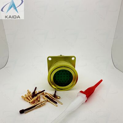 Krimpcontacttype ZH23-32/27B-1-B Bayonet koppelverbinding.ZH23-32/27B-1-B.Aluminium met geanodiseerde gele bekleding