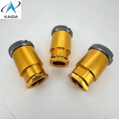 Bayonetcouplage PC-32T PC-serie Russische standaardconnector.Anodiseerde gele bekleding.32 pinnen.Rechte stekker met backshell