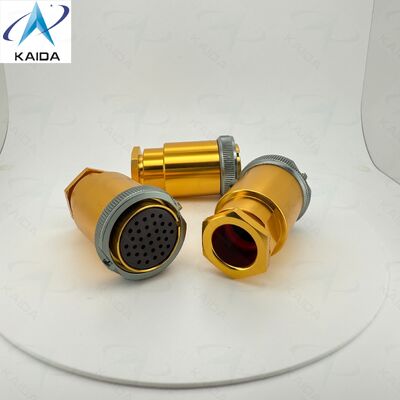 Bayonet Coupling PC-32T PC Series Russian Standard Connector.Anodized Yellow Plating.32 Pins.Straight Plug with Backshell