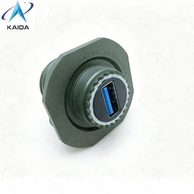 USB 2.0 Cordset Inserts Arrangement MIL DTL 38999 Serie III.USBFTV71G.Receptacle met vierkante flens