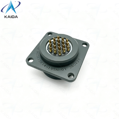 Soldeercontacttype MIL-DTL-26482 Serie Ⅰ 500V Spanningswaarde Circulaire Connector. Aangepaste Vierkante Flens Bus. MS3112R14-19SN-01